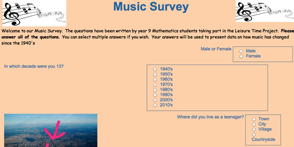 Screen Shot music Survey