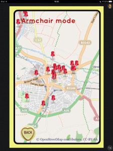 Map of Dorchester showing memory markers.